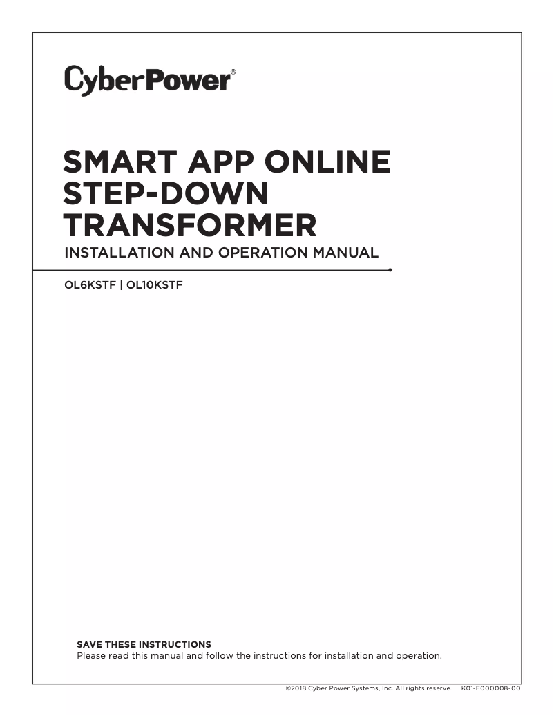 Page n°1 - Manuel utilisateur CyberPower OL10KSTF