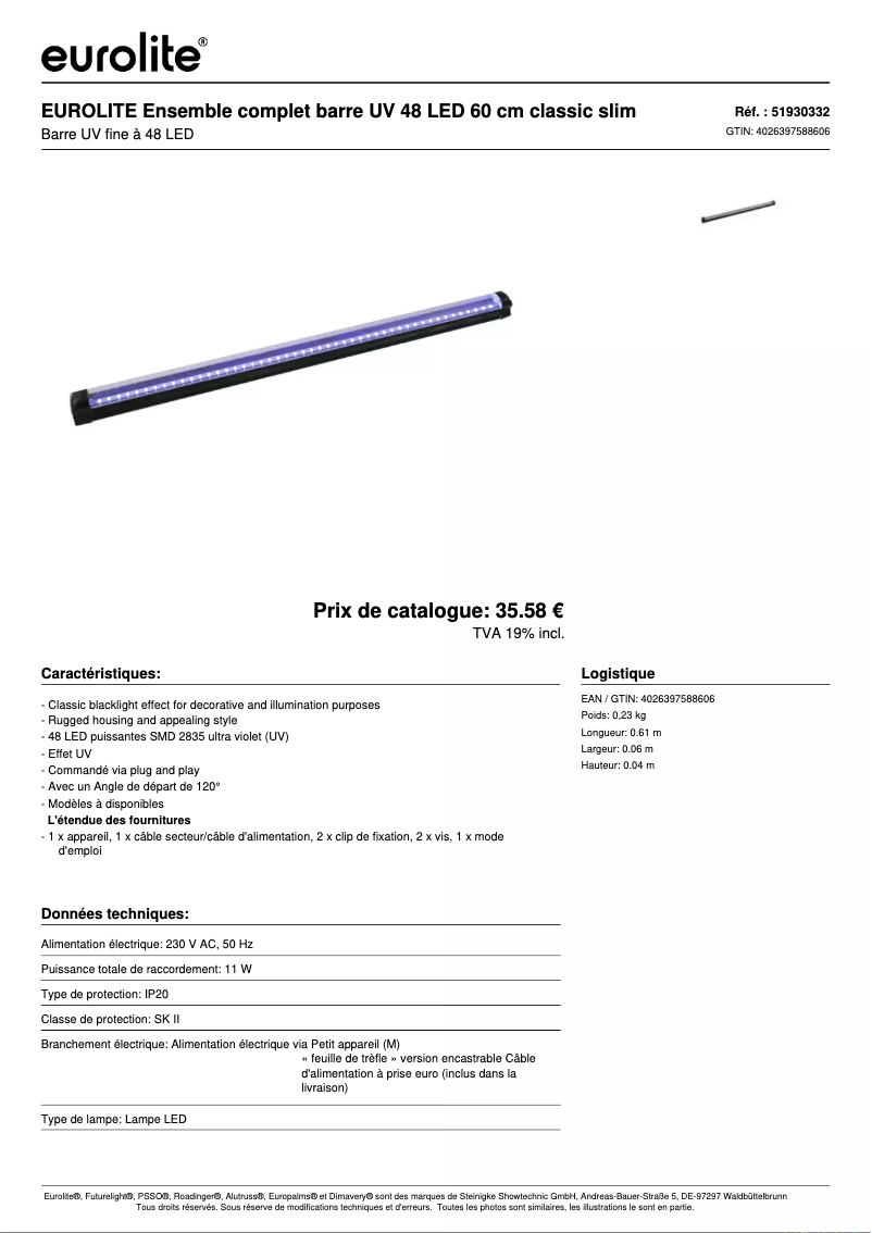 Image de la première page du manuel de l'appareil UV 48