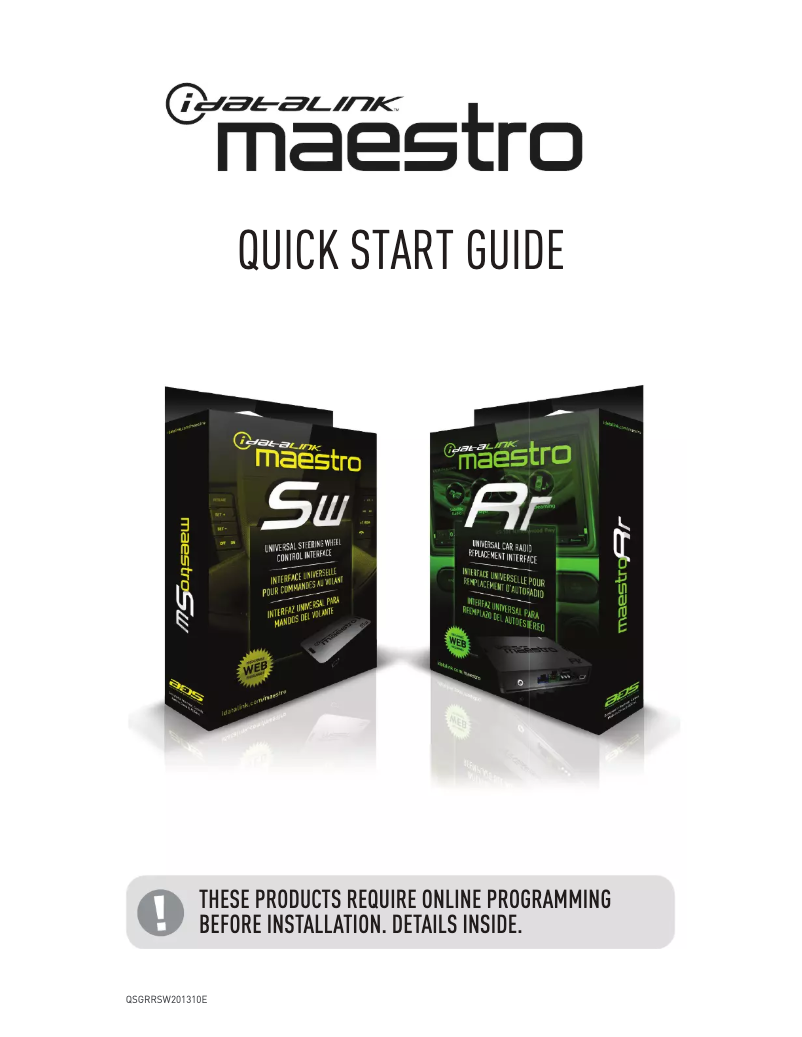 Image de la première page du manuel de l'appareil Maestro SW