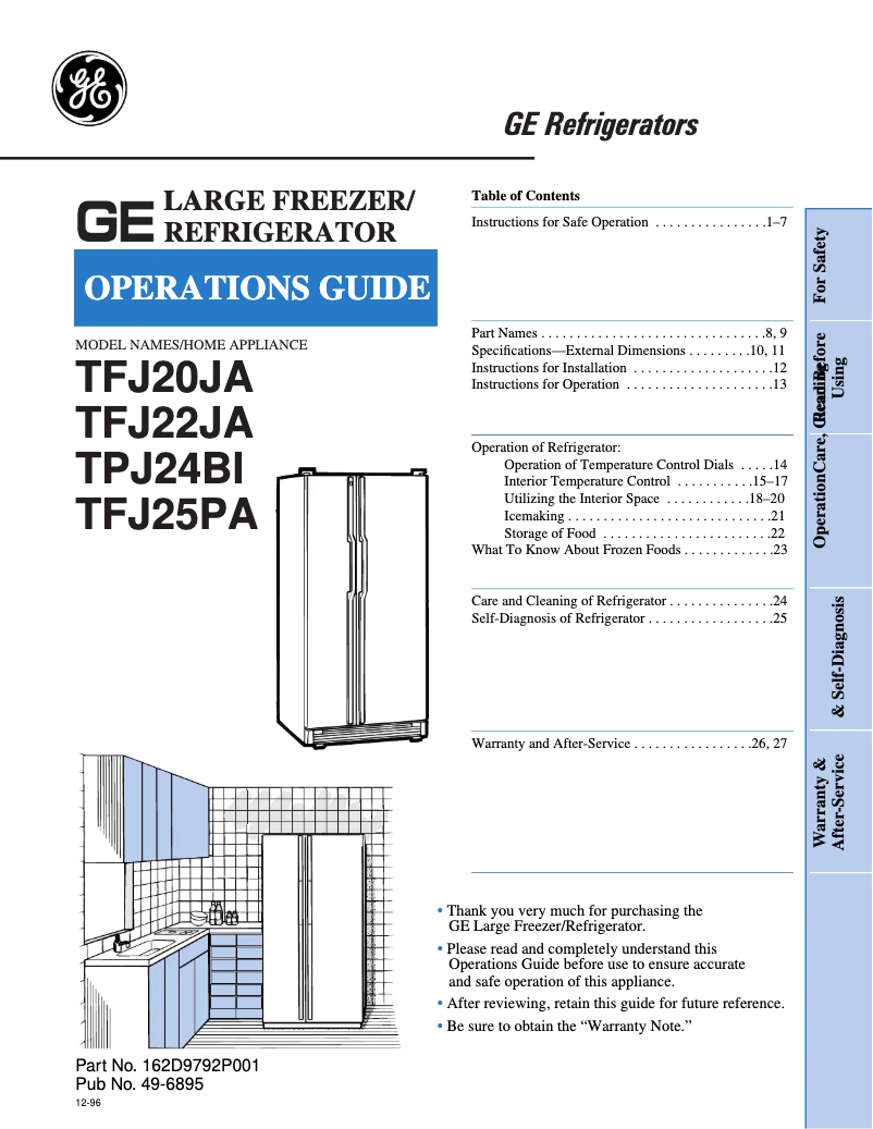 Image de la première page du manuel de l'appareil TFJ22JADAA