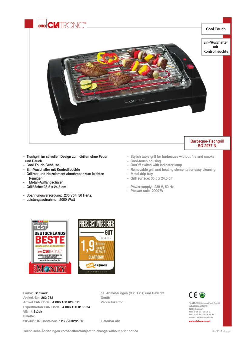 Image de la première page du manuel de l'appareil BQ 2977