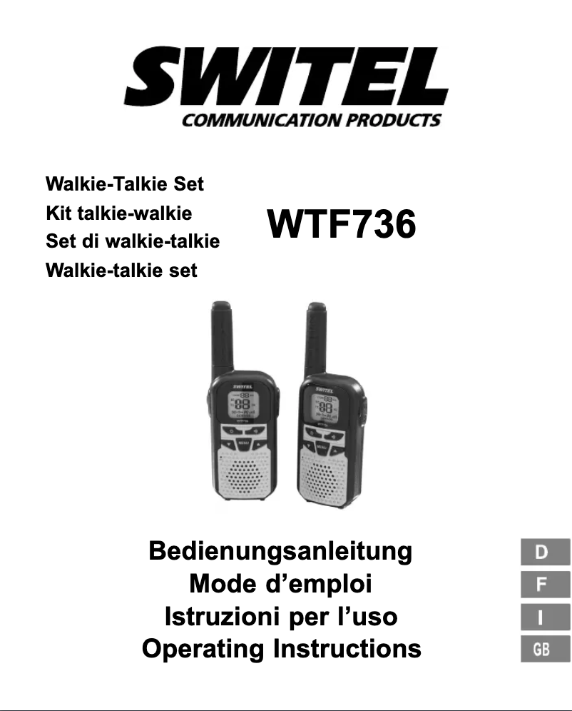 Image de la première page du manuel de l'appareil WTF736