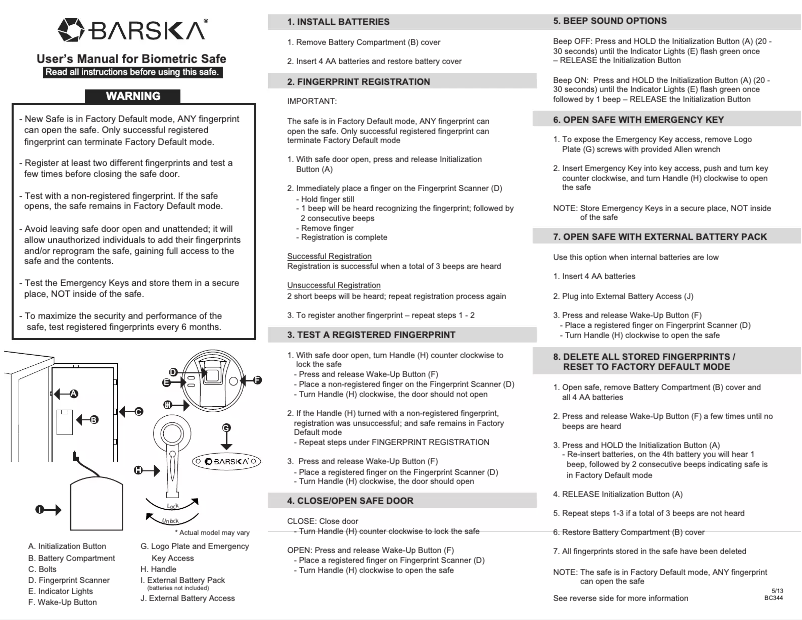Página 1 del manual Manual de usuario Barska AX11780