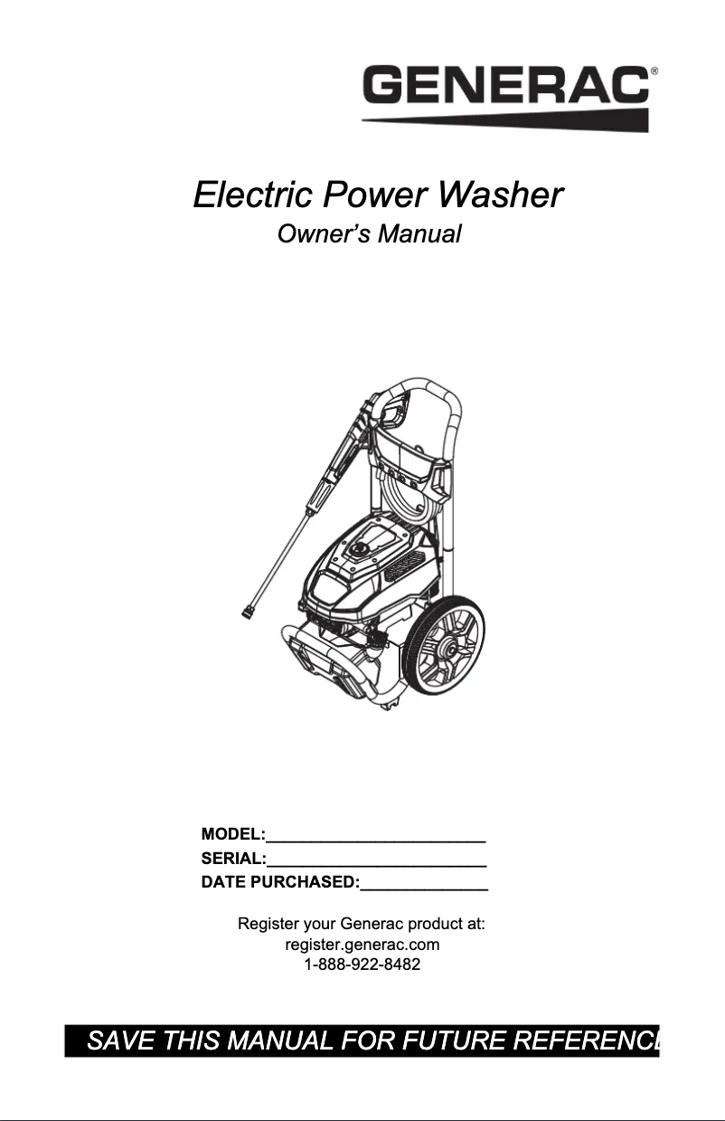 Page n°1 - Manuel utilisateur Generac G0088880