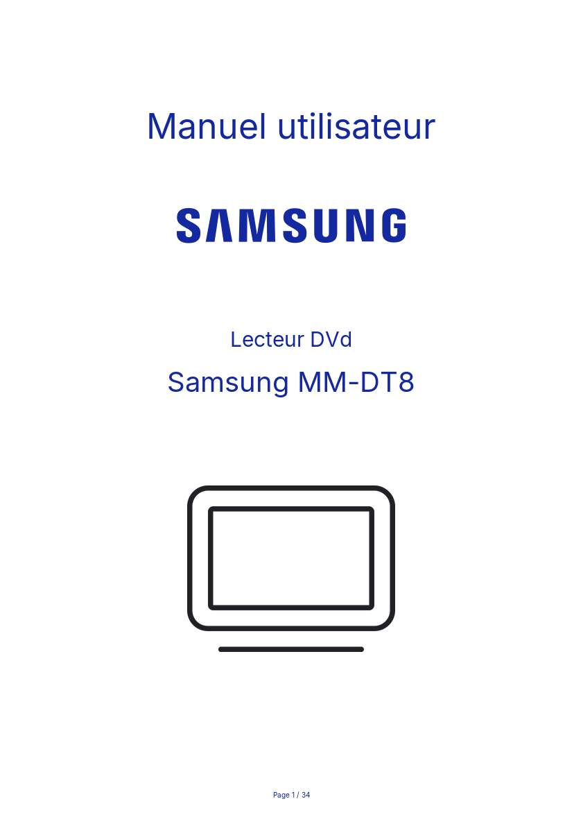 Page n°1 - Manuel utilisateur Samsung MM-DT8