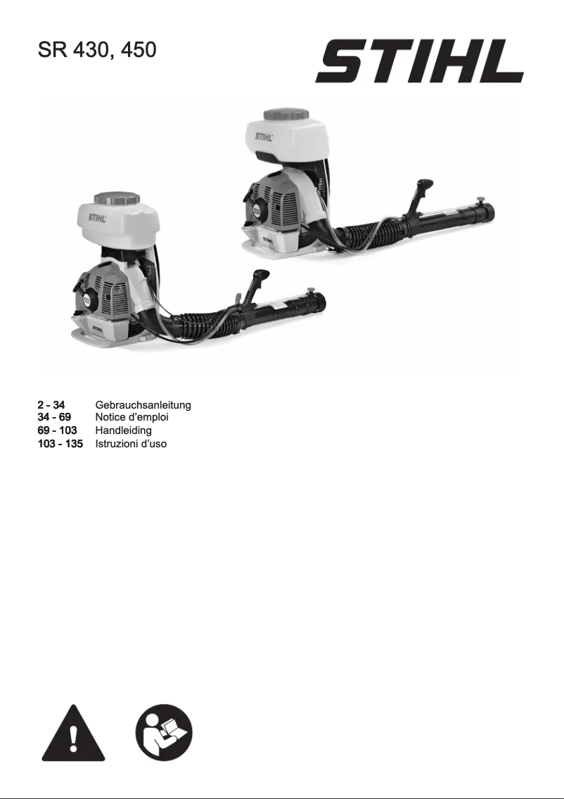 Page n°1 - Manuel utilisateur Stihl SR 450