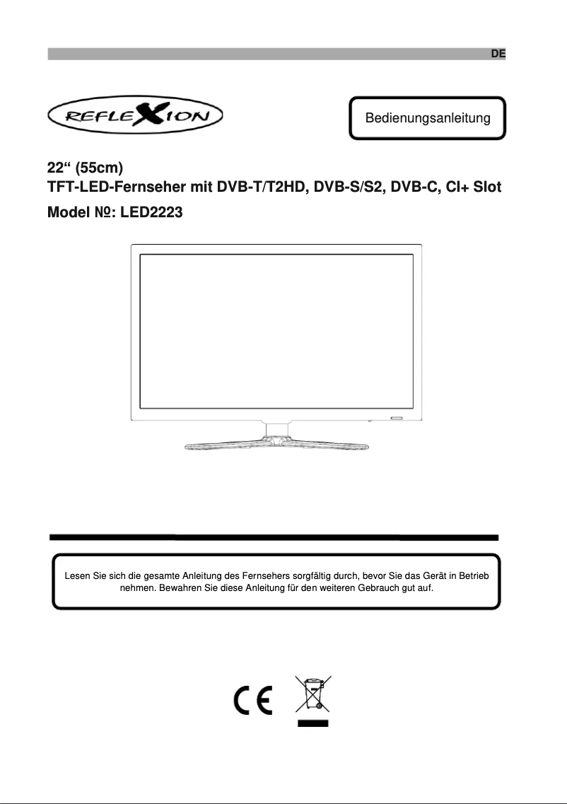 Page 1 de la notice Manuel utilisateur Reflexion LED2223