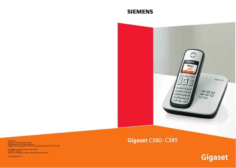 Página 1 del manual Manual de usuario Siemens Gigaset C380 Duo