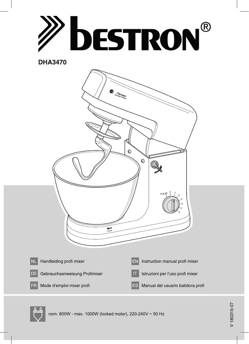 Page n°1 - Manuel utilisateur Bestron DHA 3470