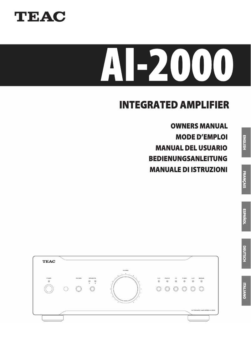 Image de la première page du manuel de l'appareil AI-2000