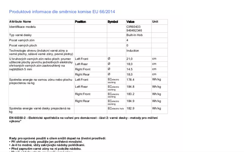 Page 1 de la notice Manuel utilisateur Electrolux CIR60433