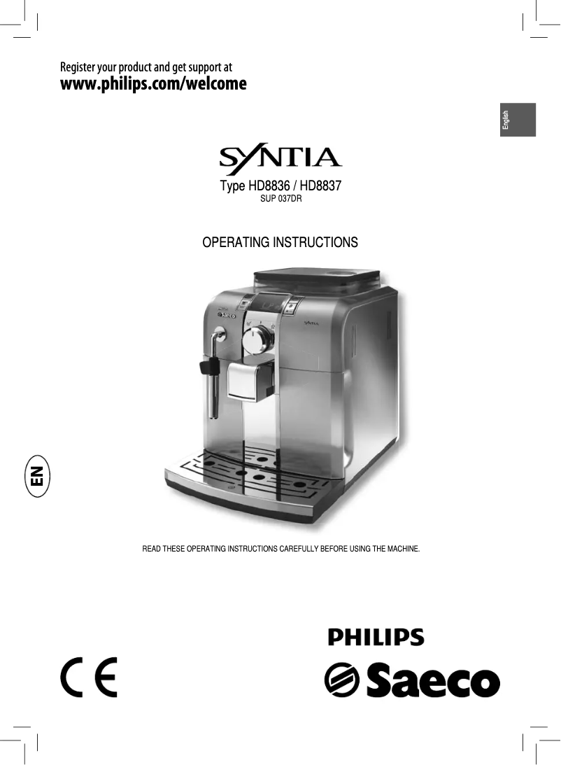 Page n°1 - Manuel utilisateur Philips Saeco Syntia Automatic