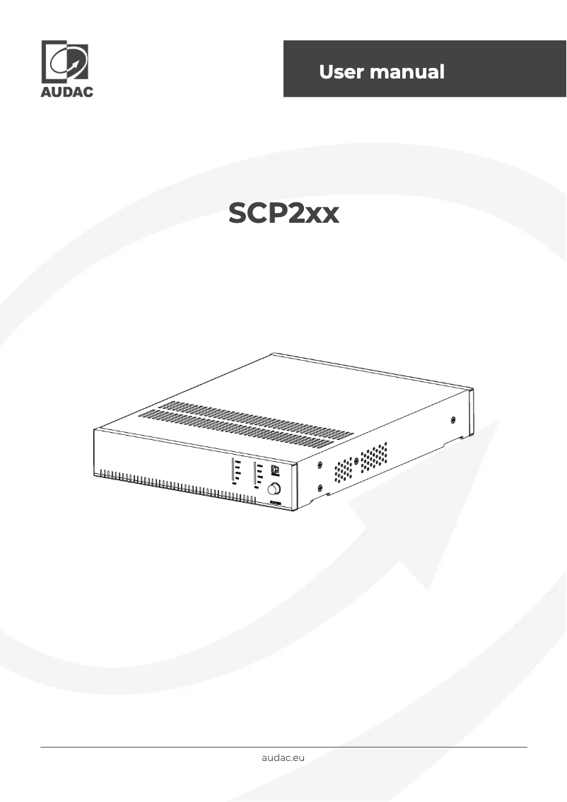Page n°1 - Manuel utilisateur Audac SCP224