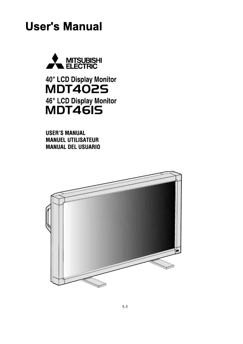 Page n°1 - Manuel utilisateur Mitsubishi MDT402S