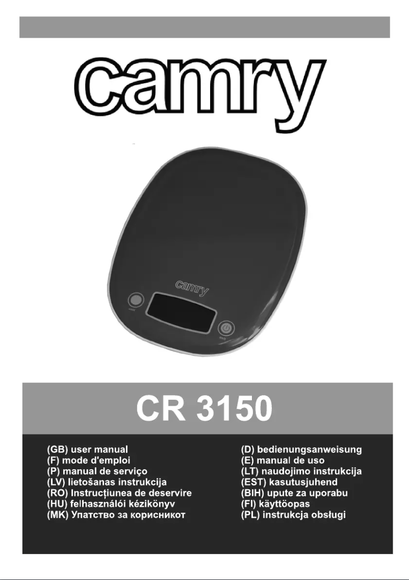 Page n°1 - Manuel utilisateur Camry CR 3150