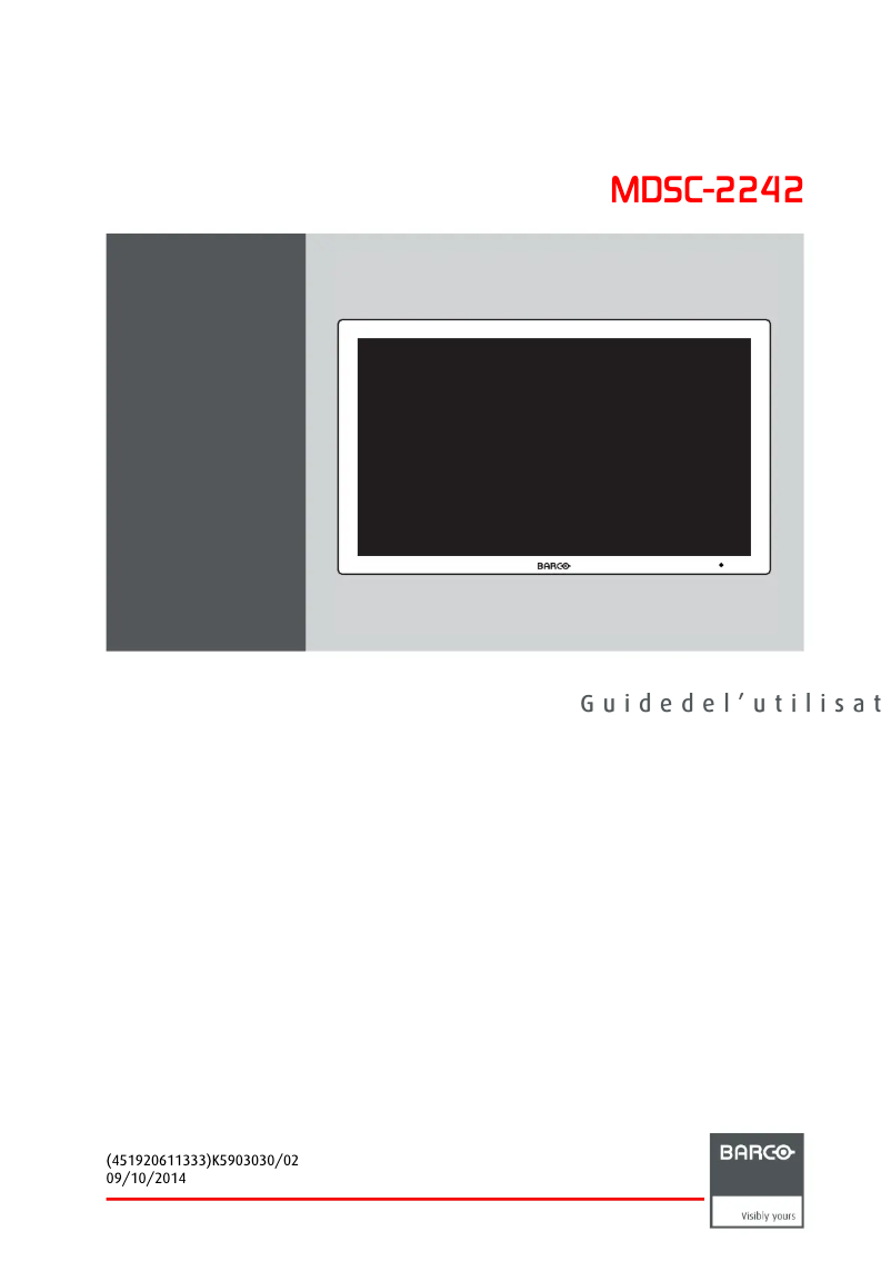 Page 1 de la notice Manuel utilisateur Barco MDSC-2242