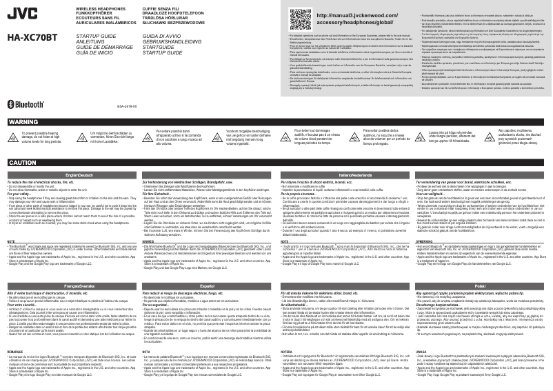 Page 1 de la notice Manuel utilisateur JVC HA-XC70BT