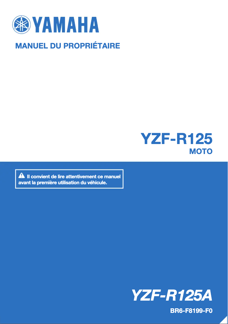 Image de la première page du manuel de l'appareil YZF-R125 (2017)