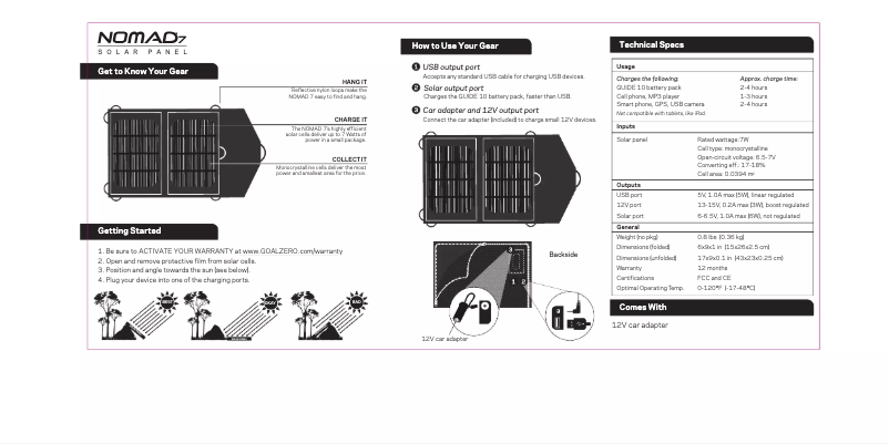 Imagen de la primera página del manual del dispositivo Nomad 7