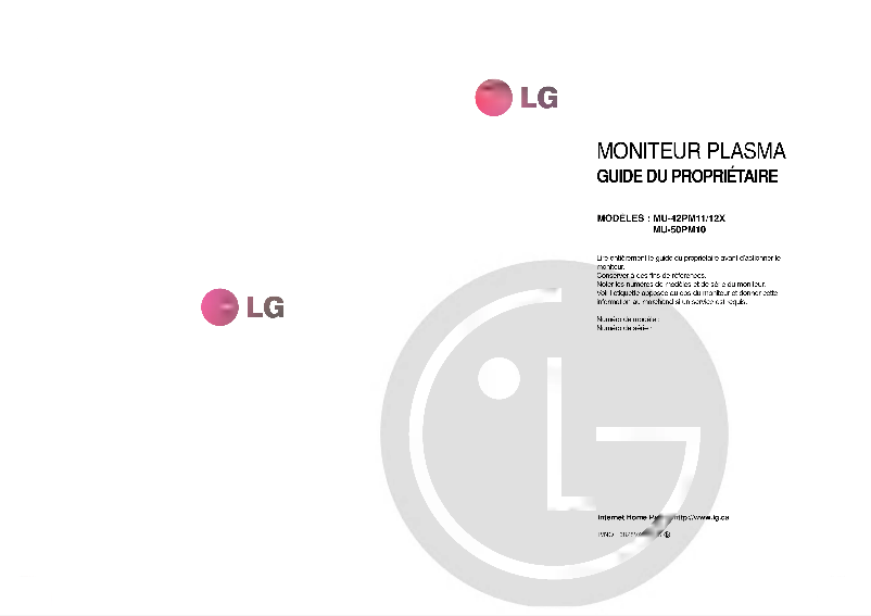 Page 1 de la notice Manuel utilisateur LG MU-50PM10