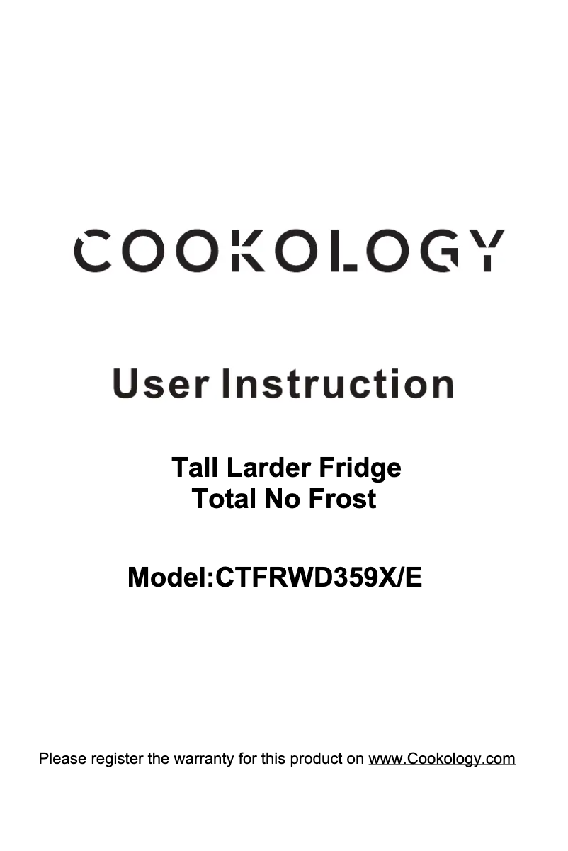 Page n°1 - Manuel utilisateur Cookology CTFRWD359X