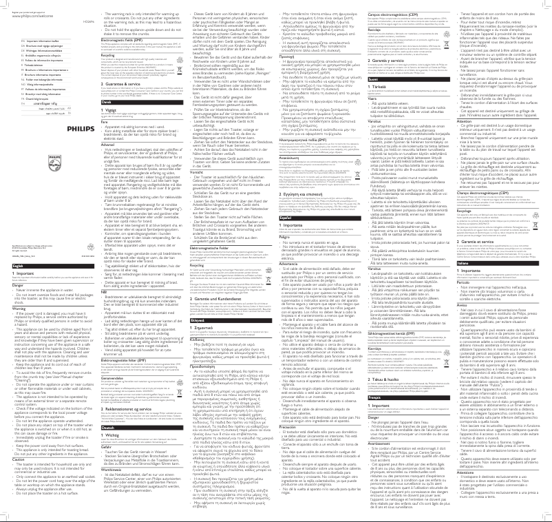 Page n°1 - Manuel utilisateur Philips Avance Collection HD2696