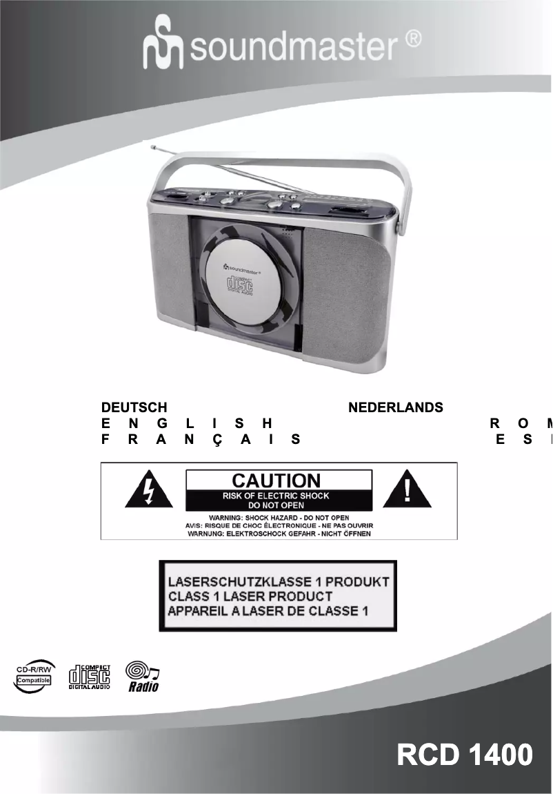 Page 1 de la notice Manuel utilisateur Soundmaster RCD 1400