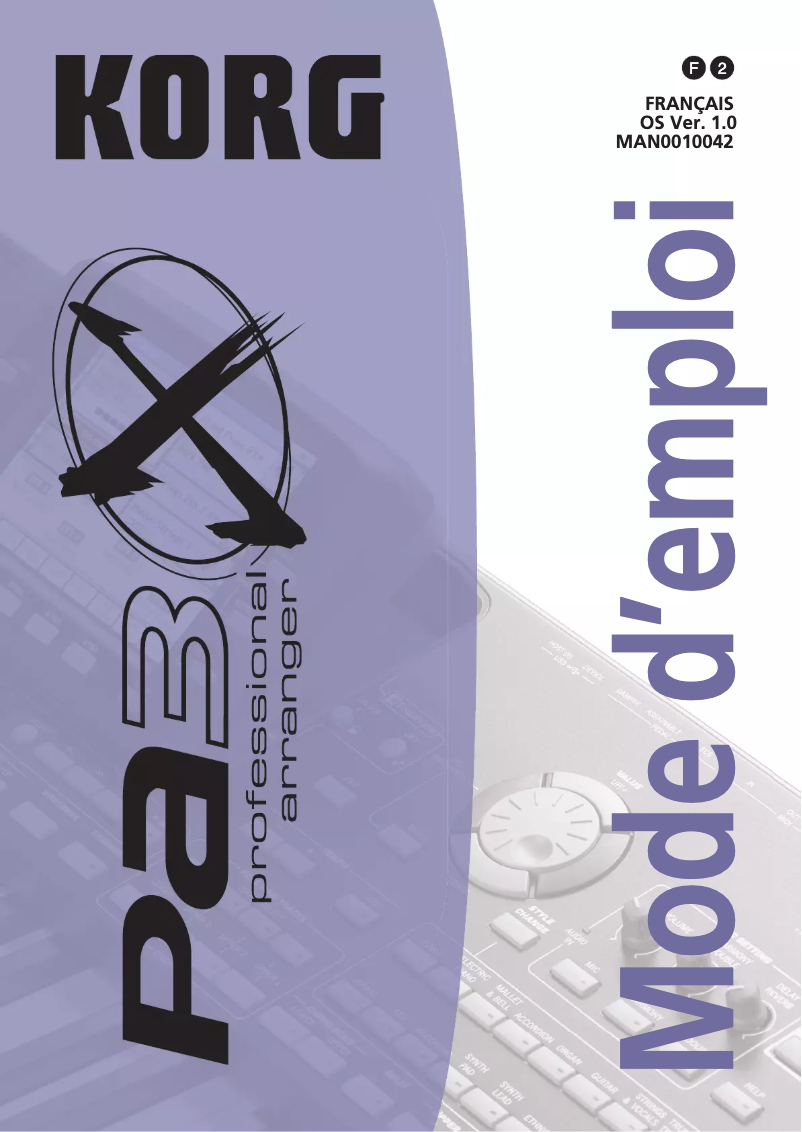 Page n°1 - Manuel utilisateur Korg Pa3X