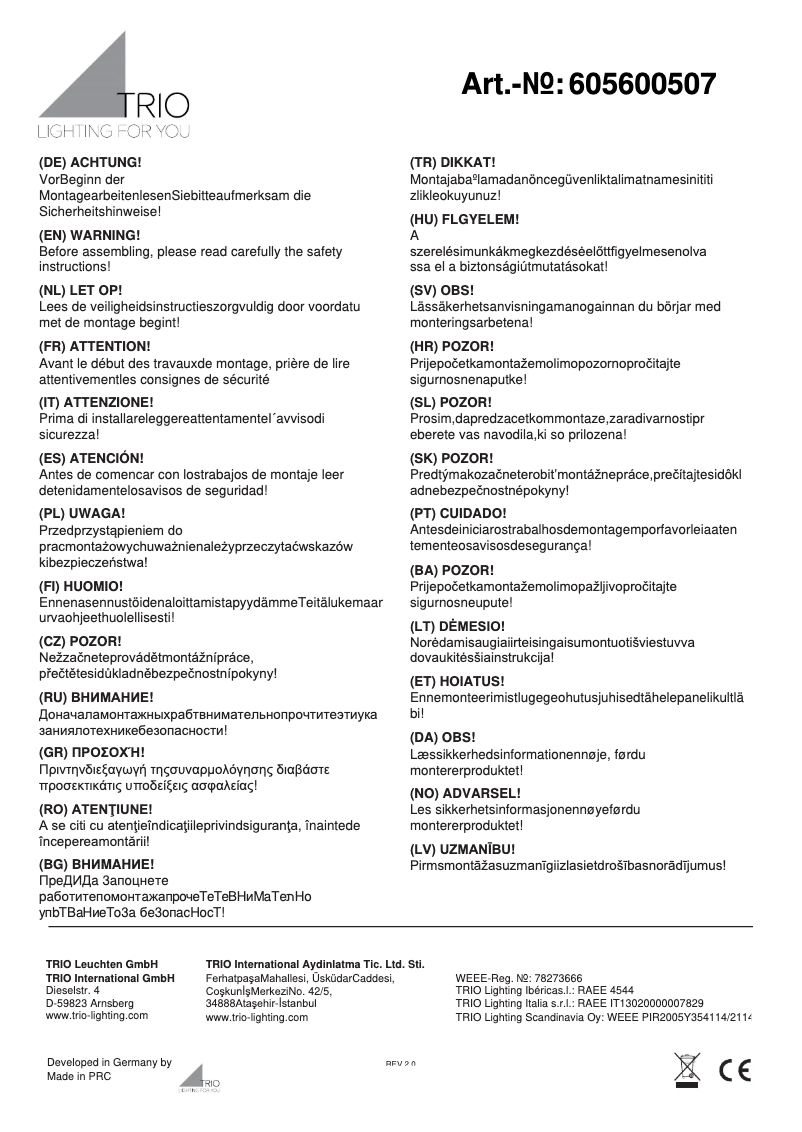 Image de la première page du manuel de l'appareil Curva 605600507