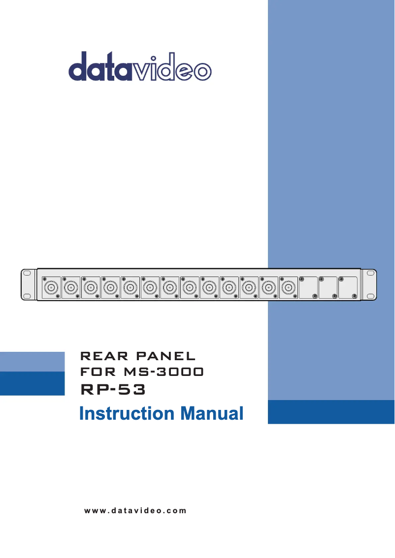 Page n°1 - Manuel utilisateur DataVideo RP-53