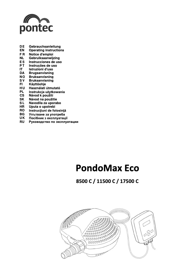 Page n°1 - Manuel utilisateur Pontec PondoMax Eco 17500 C