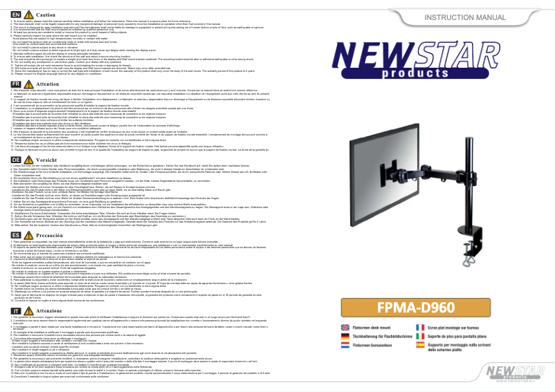 Page n°1 - Manuel utilisateur Newstar FPMA-D960