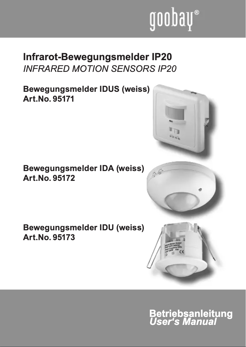 Page n°1 - Manuel utilisateur Wentronic IDA 95172