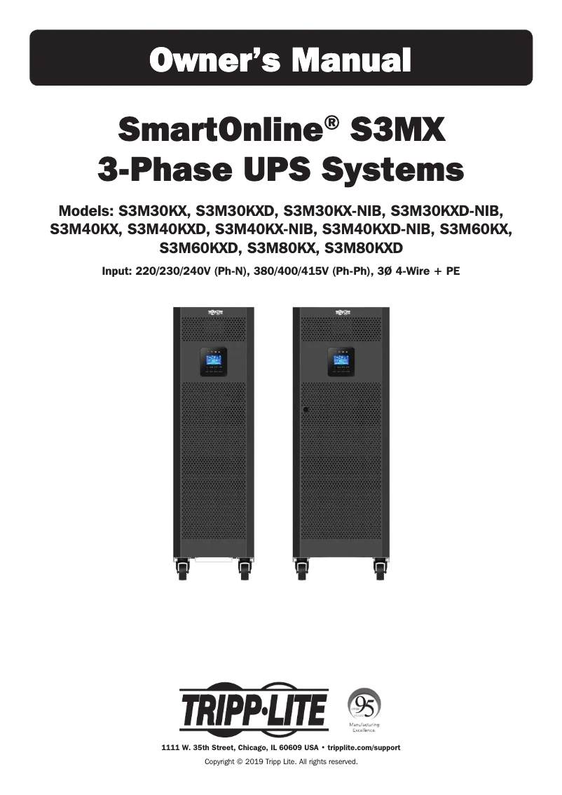 Page n°1 - Manuel utilisateur Tripp Lite S3M80KXD