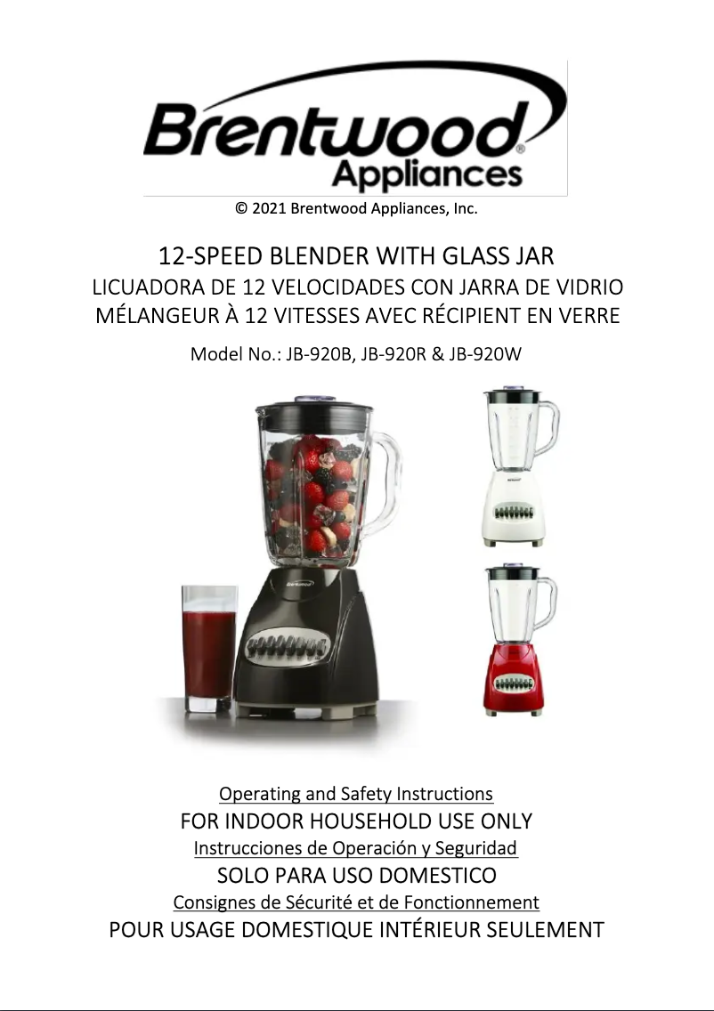 Page n°1 - Manuel utilisateur Brentwood JB-920B