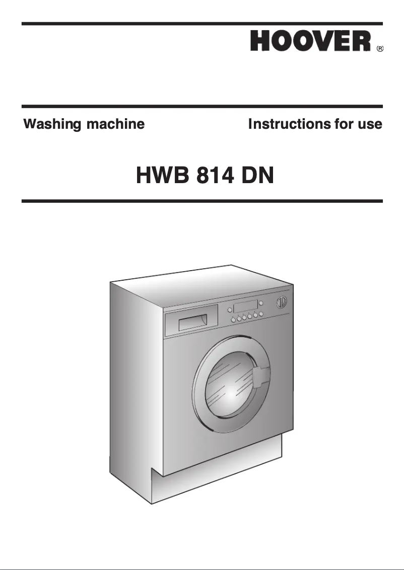 Page n°1 - Manuel utilisateur Hoover HWB 814DN1-80S