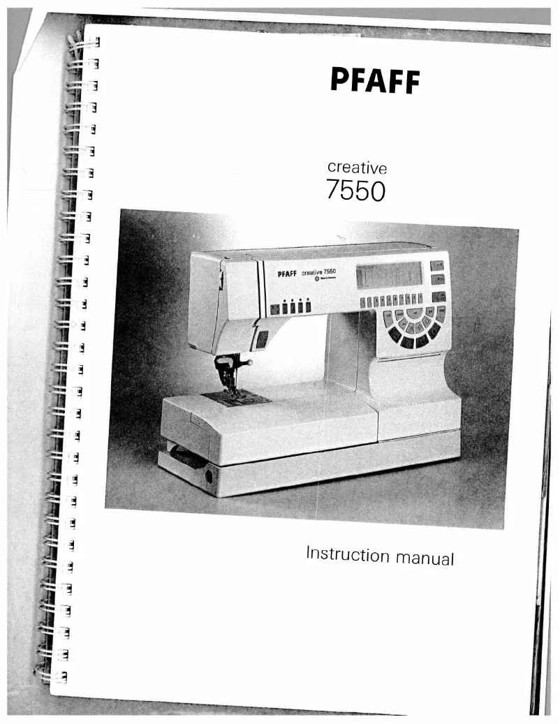 Page 1 de la notice Manuel utilisateur Pfaff creative 7550
