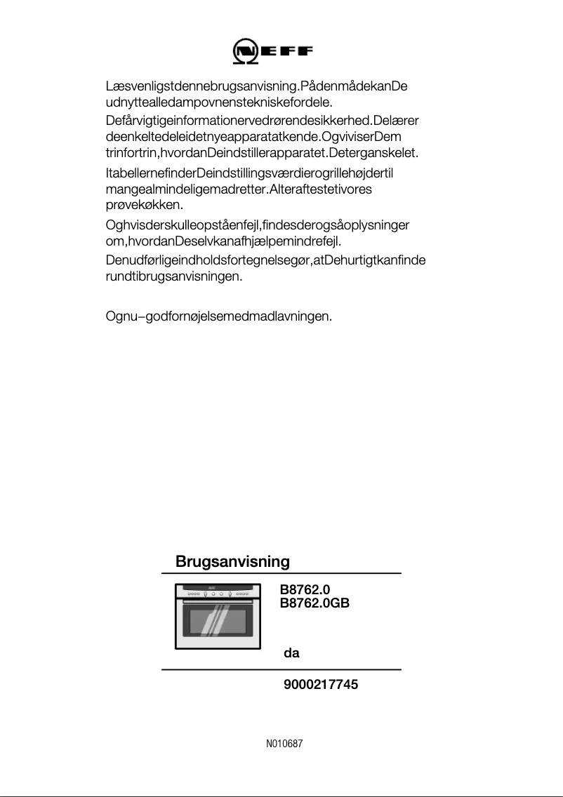 Page n°1 - Manuel utilisateur Neff B8762N0