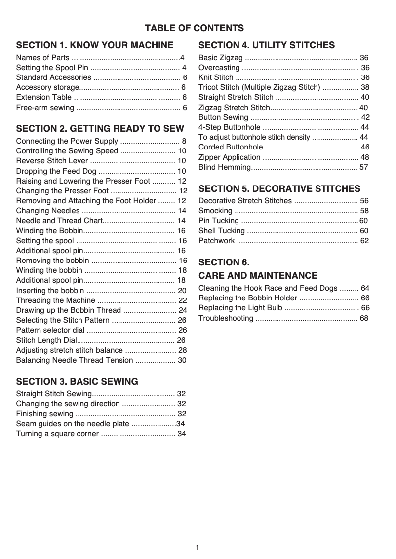 Page n°1 - Manuel utilisateur Janome MeStyle 100