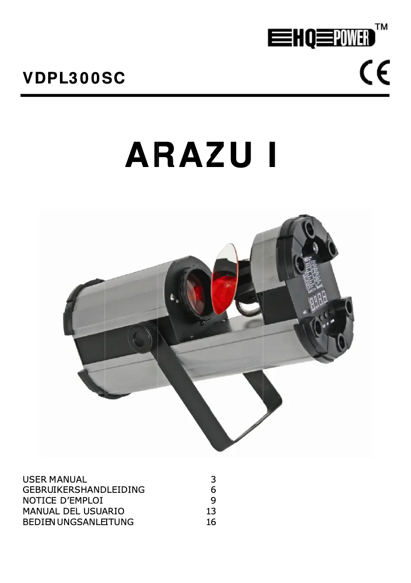 Page 1 de la notice Manuel utilisateur HQ Power Aruzu I