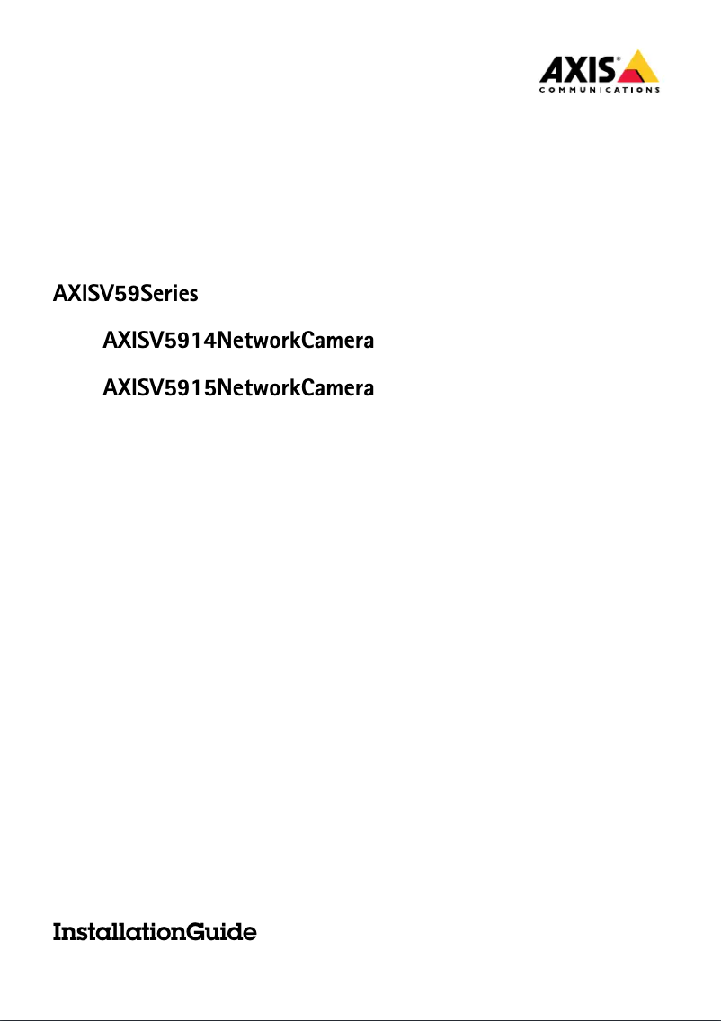 Page 1 de la notice Manuel utilisateur Axis V5914