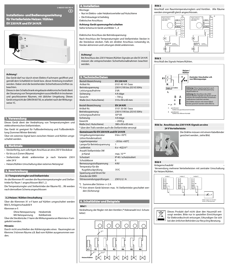 Page 1 de la notice Manuel utilisateur Eberle EV 24 H