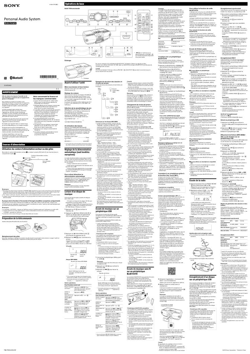 Image de la première page du manuel de l'appareil ZS-BTG905