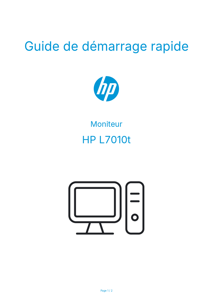 Page n°1 - Guide de démarrage rapide HP L7010t