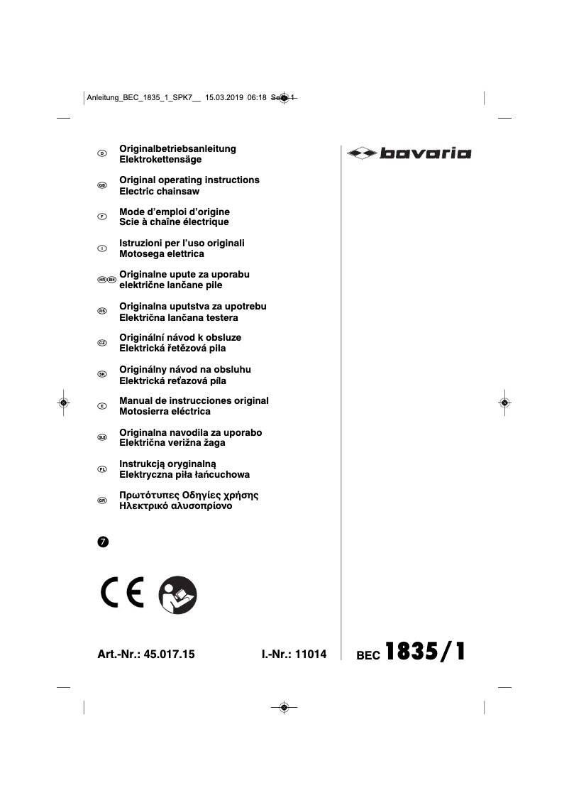 Página 1 del manual Manual de usuario Bavaria BEC 1835/1