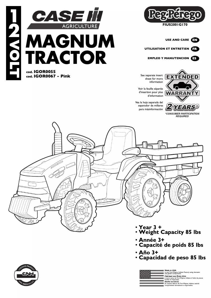 Page 1 de la notice Manuel utilisateur Peg Perego Case IH Magnum