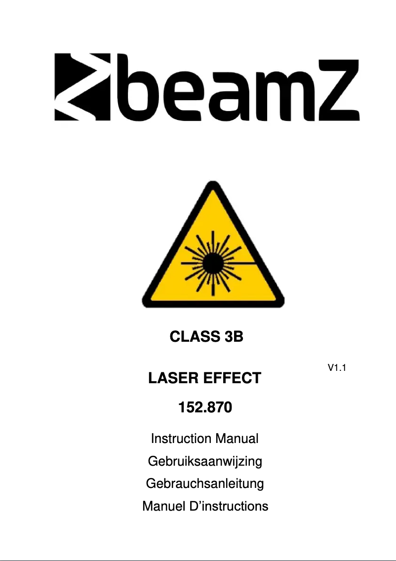 Page n°1 - Manuel utilisateur BeamZ LS-FF08 152.870