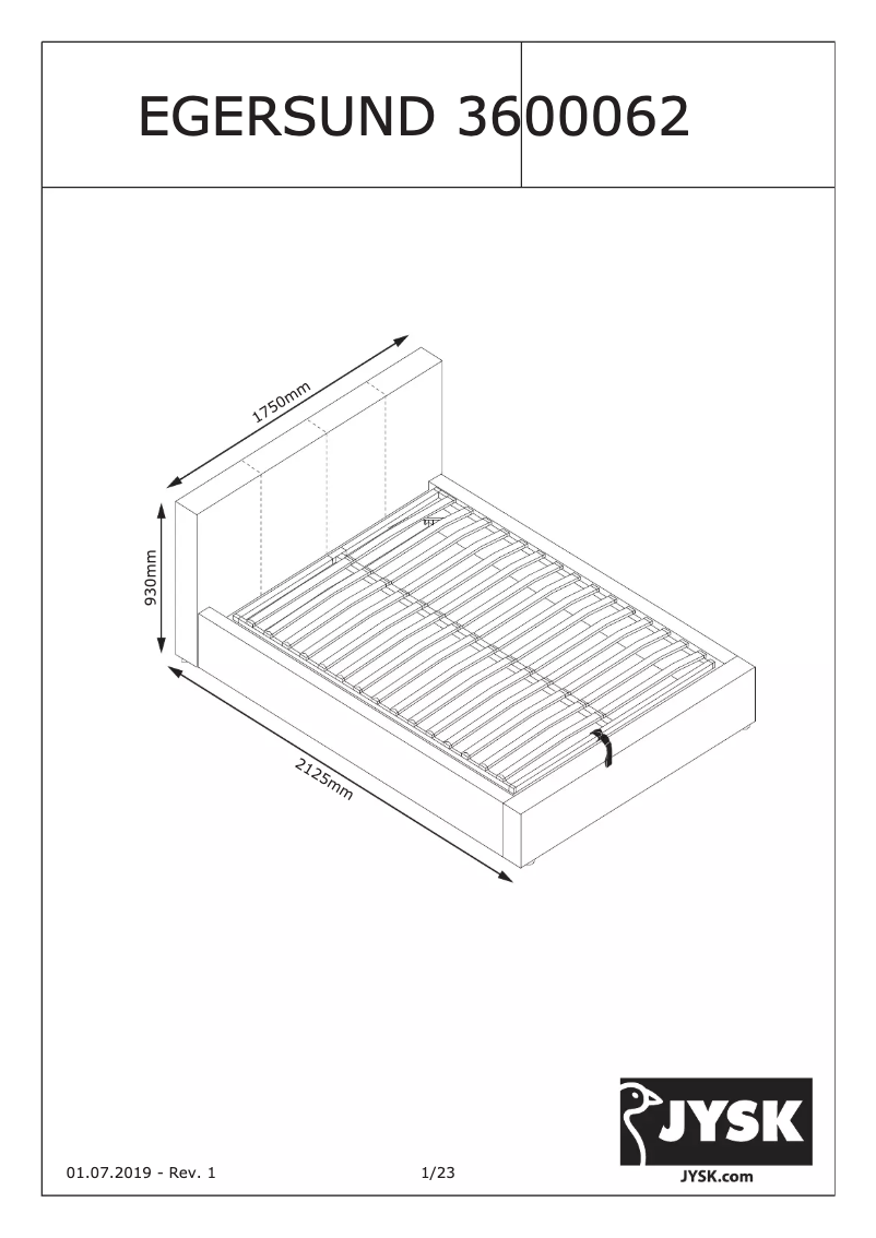 Page 1 de la notice Manuel utilisateur JYSK Egersund