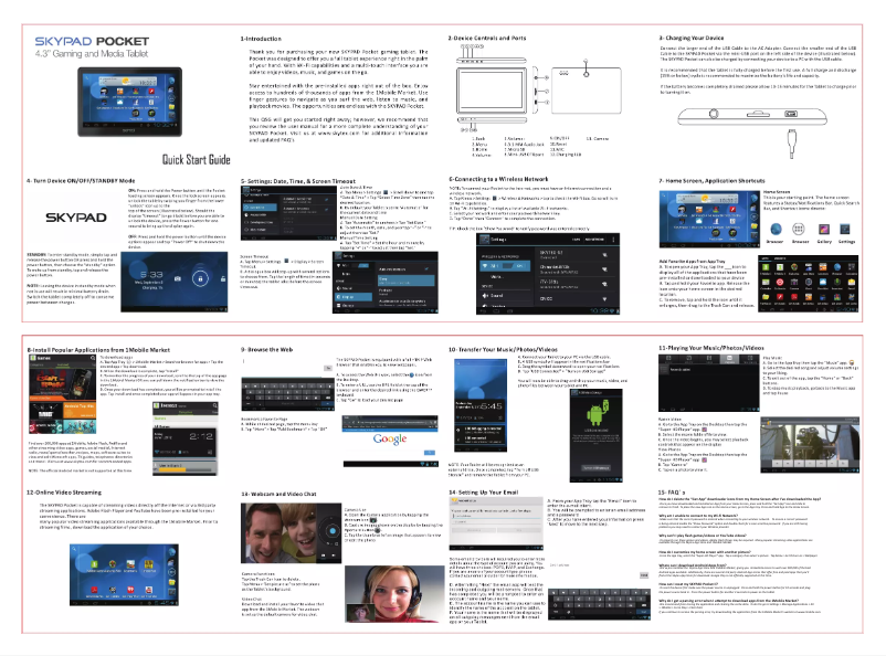 Image de la première page du manuel de l'appareil Skypad Pocket SP438