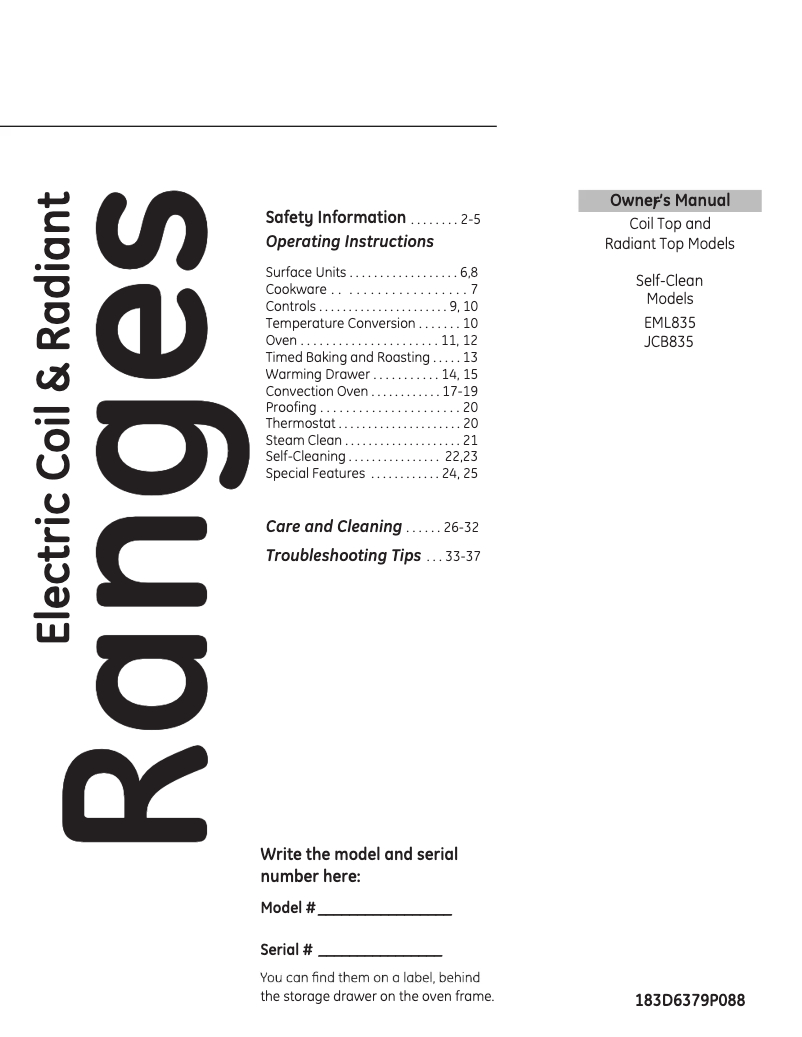 Page n°1 - Manuel utilisateur Mabe EML835NXF0